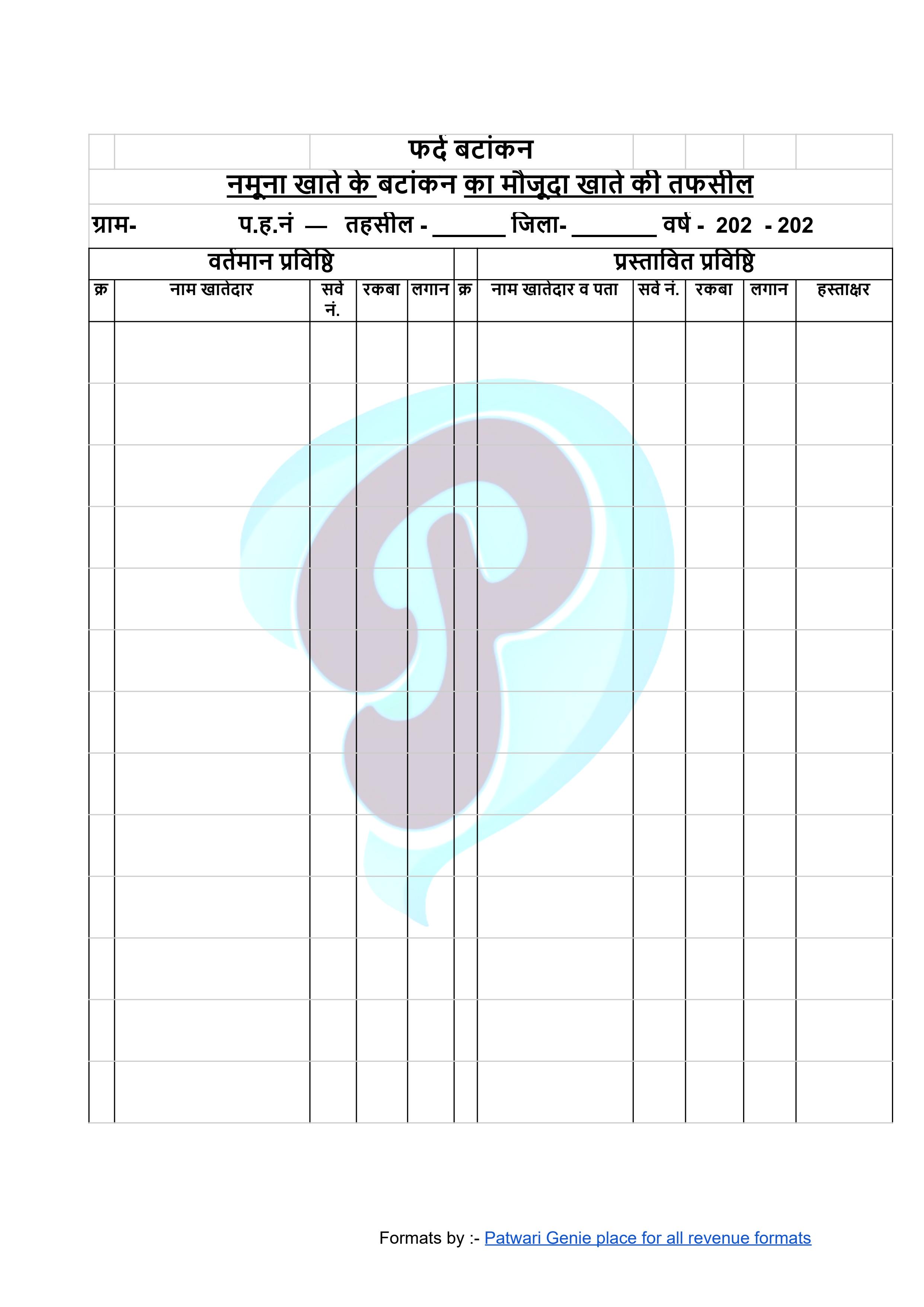 बटांकन फर्द Fard Batankan - JPG File